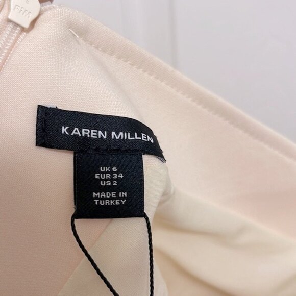 NWT Karen Millen Compact Stretch Off Shoulder Rounded Sleeve Midi Dress - Picture 5 of 5